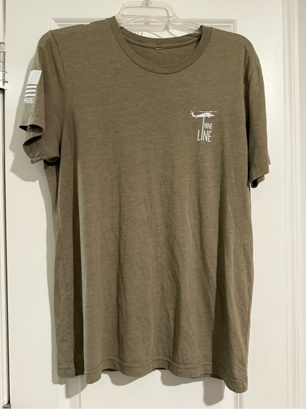 Nine Line Olive Short Sleeve Crew Shorts Tee L